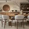 Image de Mila - Lot De 2 Chaises En Tissu Taupe Et Pieds Métal