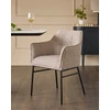 Image de Chacha - Lot De 2 Chaises En Tissu Taupe Et Pieds Métal