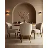 Image de Perla - Lot De 2 Chaises De Repas En Tissu Beige Au Design Incurvé
