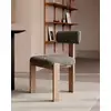 Image de Elani - Lot De 2 Chaises Salle À Manger En Tissu Gris Piétement En Bois Blanchis