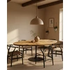 Image de Sofia- Table Ovale 8 Personnes En Bois Massif , Plateau Manguier & Pied Tulipe Noir Mat