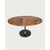Image de Sofia- table ovale 8 personnes en bois massif , plateau manguier & pied tulipe noir mat