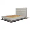 Image de Ensemble lit + tête de lit 80x200cm - blanc - collection léa Léa lit tissu chiné