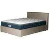 Image de Pack lit coffre et matelas hybride 160x200cm épais 30cm couleur beige avec tête Emma & Victoria