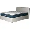 Image de Pack Lit Coffre Et Matelas Hybride 160x200cm Épais 30cm Couleur Blanc Crème Avec Tête