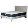 Image de Pack lit sommier et matelas hybride 140x190cm épais 26cm blanc crème avec tête Léa & Jade