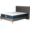Image de Pack Lit Sommier Et Matelas Hybride 80x200cm Épais 26cm Gris Anthracite Avec Tête