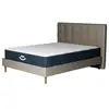 Image de Pack lit sommier et matelas hybride 80x200cm épais 26cm beige avec tête Léa & Jade