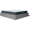 Image de Pack Lit Coffre Et Matelas Hybride 140x190cm Épais 26cm Couleur Gris Anthracite Sans Tête