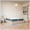 Image de Pack lit coffre et matelas hybride 140x190cm épais 26cm couleur beige sans tête Emma & Jade