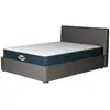 Image de Pack Lit Coffre Et Matelas Hybride 180x200cm Épais 26cm Couleur Gris Anthracite Avec Tête