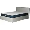 Image de Pack Lit Coffre Et Matelas Hybride 180x200cm Épais 26cm Couleur Blanc Crème Avec Tête