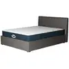 Image de Pack Lit Coffre Et Matelas Hybride 160x200cm Épais 26cm Couleur Gris Anthracite Avec Tête