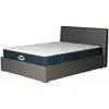 Image de Pack lit coffre et matelas hybride 160x200cm épais 26cm couleur gris anthracite avec tête Emma & Jade