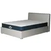 Image de Pack lit coffre et matelas hybride 160x200cm épais 26cm couleur blanc crème avec tête Emma & Jade