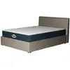 Image de Pack Lit Coffre Et Matelas Hybride 140x190cm Épais 26cm Couleur Beige Avec Tête