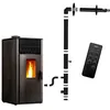 Image de Poêle à granulés étanche Anita 12 kW Noir Sannover + Kit dinstallation
