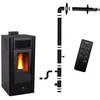 Image de Poêle à granulés étanche Anita 116 kW Noir Sannover + Kit dinstallation