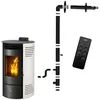 Image de Poêle à granulés étanche Azora 11 6 kW Blanc Sannover + Kit dinstallation