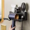 Image de Support Mural Sèche Cheveux Noir   Sans Perçage Salle de Bain   Accessoire Maison & Quotidien Pratique et Durable