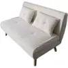 Image de Canapé convertible en velours côtelé beige 2 places ennis