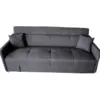 Image de Canapé Convertible Avec Coffre En Tissu Gris Foncé 3 Places Adare