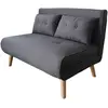 Image de Canapé Convertible En Tissu Gris Foncé 2 Places Doris