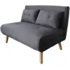 Image de Canapé convertible en tissu gris foncé 2 places doris