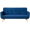 Image de Canapé Scandinave Convertible 3 Places En Velours Bleu Nuit Malmo