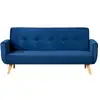 Image de Canapé scandinave convertible 3 places en velours bleu nuit malmo
