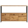 Image de FERO - Buffet 3 portes style industriel bois/noir