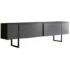 Image de Meuble Tv Anthracite Et Noir 2 Portes 180cm Luxor