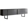 Image de Meuble tv anthracite et noir 2 portes 180cm luxor