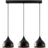 Image de Suspension En Métal Noir 3 Ampoules Louise