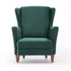 Image de Fauteuil à oreilles en velours vert williams