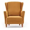 Image de Fauteuil À Oreilles En Velours Moutarde Williams