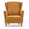Image de Fauteuil à oreilles en velours moutarde williams