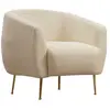 Image de Fauteuil Bouclettes Rond Crème Garcia