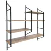 Image de Etagère Murale Design En Métal - 4 Rangements - Bois Et Noir Yomi