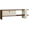 Image de Meuble Tv Bois Et Blanc Avec Rangement 120 Cm Loom