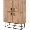 Image de Buffet Industriel En Bois Et Métal - 4 Portes - 8 Rangements Bresov