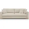 Image de Canapé convertible 3 places en tissu chenille beige - Robin