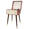 Image de Halterrego platine vinyle cottage bluetooth out 4 pieds amovibles motif cuir vintage 3772243991847