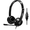 Image de Casque Micro Heden Filaire Double Jack 3.5mm Micro Pivotant, Arceau Réglable Noir