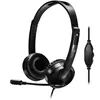 Image de Casque micro HEDEN filaire double jack 3.5mm micro pivotant arceau réglable noir