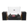 Image de Platine vinyle halterrego chicago, av 2 enceintes externes rms 10w * 2, 3 vitesses, bluetooth in, rca out, usb, adaptateur inclus, noir 3772243993650