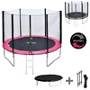 Image de Pack Premium Trampoline Ø305cm Rose Et Gris Avec Filet + Échelle + Bâc