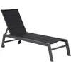 Image de Bain de soleil BARBADOS en textilène noir - aluminium gris anthracite