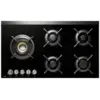 Image de Table De Cuisson Gaz 90 Cm Asko 5 Brûleurs Verre Noir