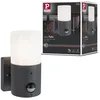 Image de Applique Extérieure Paulmann Tubs 94648 Détecteur Mouvement Ip44 15w Gris Verre Opalin Metal Plastique